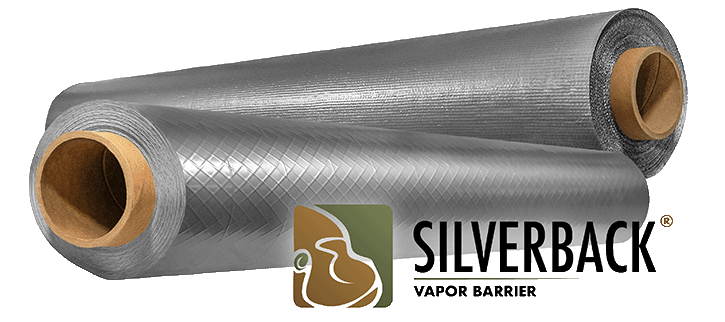 crawl space vapor barrier silver rolls front view of crawl space vapor barrier silver rolls