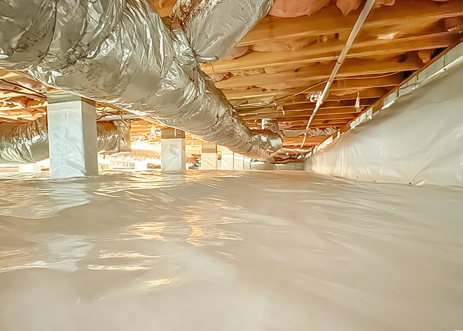 View of a conditioned crawl space