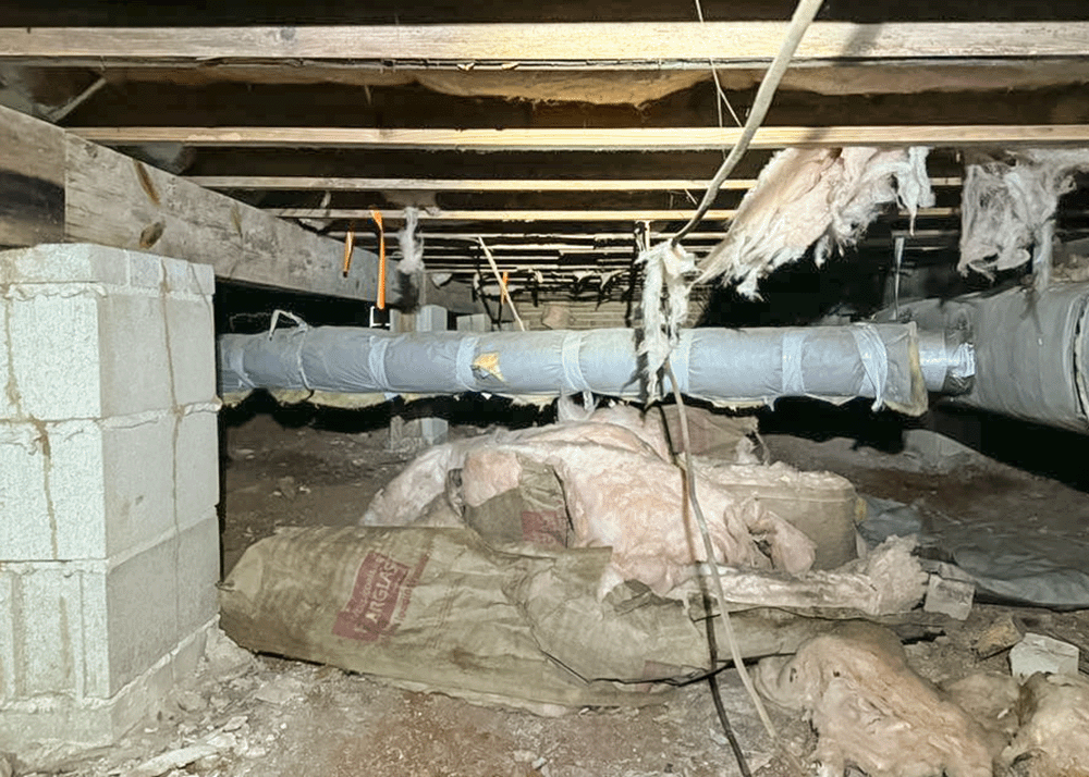 Insulation in an open crawl space