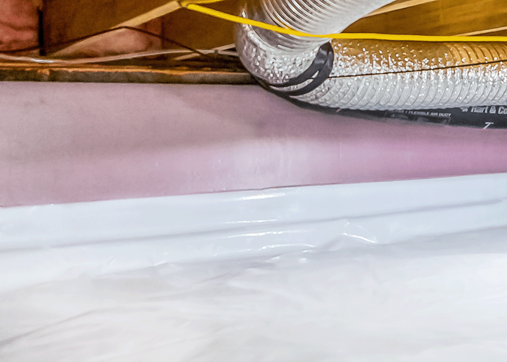 Installing vapor barrier with wall insulation
